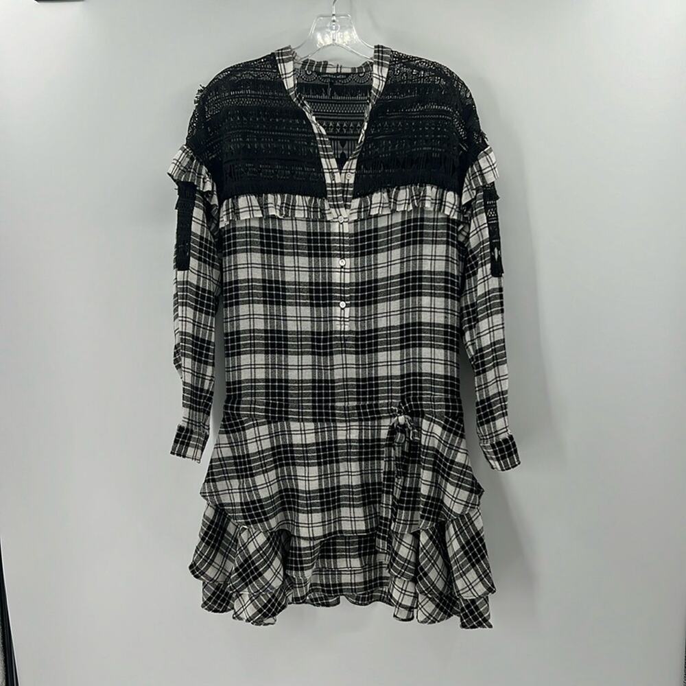 Marissa Webb Ready to Wear Plaid Dress - Black/White - Small